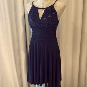 White House Black Market Little Black Dress Sequin Cutout Size 6
